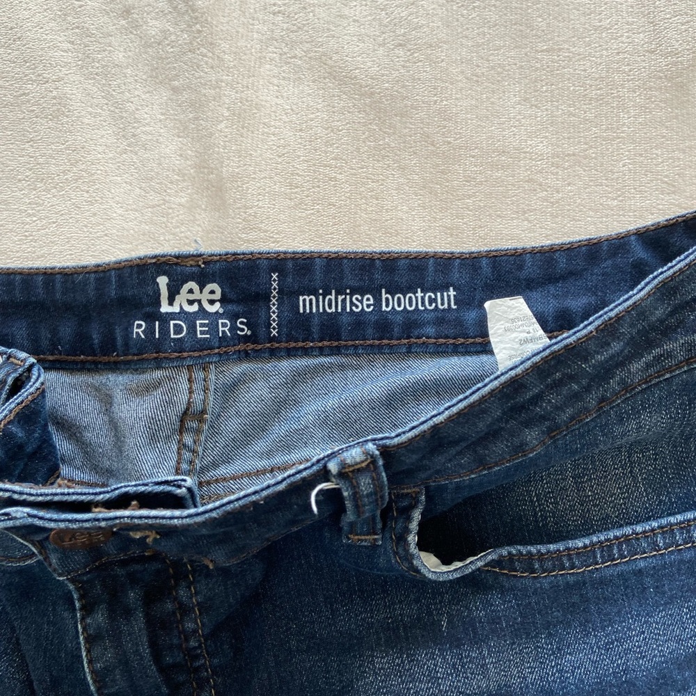 Mid rise boot cut jeans